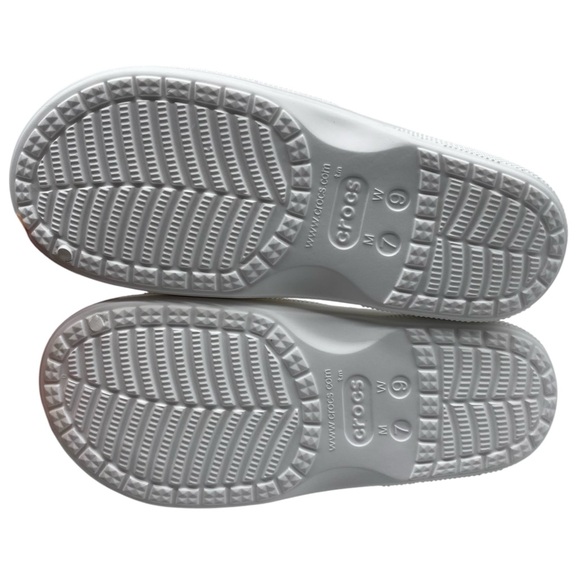 NEW Crocs Womens Shoes Baya Slide Sandals 9 White Flat Casual Cushioned Comfort
